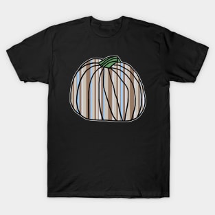 Halloween Horror Pumpkin Light Blue Stone Stripes T-Shirt